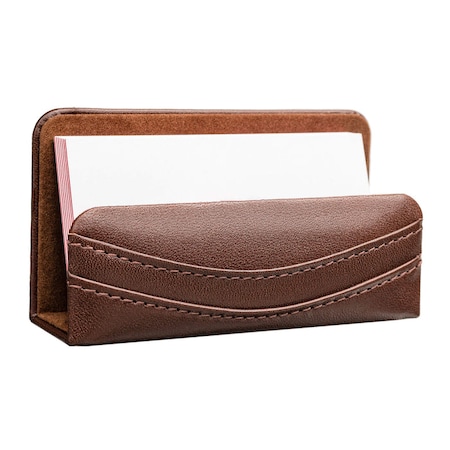 Dacasso Chocolate Brown Leather Business Card Holder AG-3407